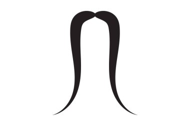 Bıyık vektör simgesi. Siyah retro tarzı bıyık. Traş ol berber, klasik erkek yüzü..