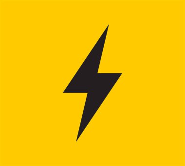 Güç enerji vektörü amblemi. Elektrik flaş sembolü. Yükle ya da tehlike simgesi.