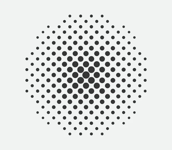 Circle Halftone Gestaltungselement Punktegetupftes Schwarzes Muster Vektor Blob Comic Stil — Stockvektor