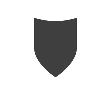 Siyah beyaz logo kalkanı. Garanti, rütbe ve muhafız sembolü. Güvenlik vektör simgesi.