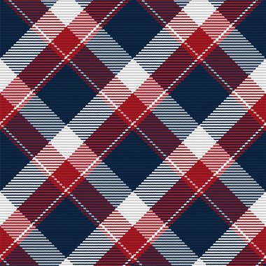 İskoç ekosesinin kusursuz deseni. Kumaş dokusunu kontrol ederek tekrarlanabilir arkaplan. Çizgili tekstil izinin düz vektör arkaplanı.