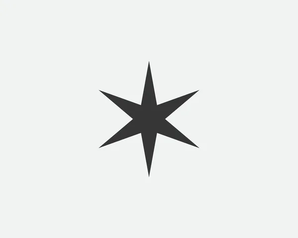 Ikona Hvězdy Vektorový Tvar Abstraktní Značka Designu Jiskry Černá Bílá — Stockový vektor