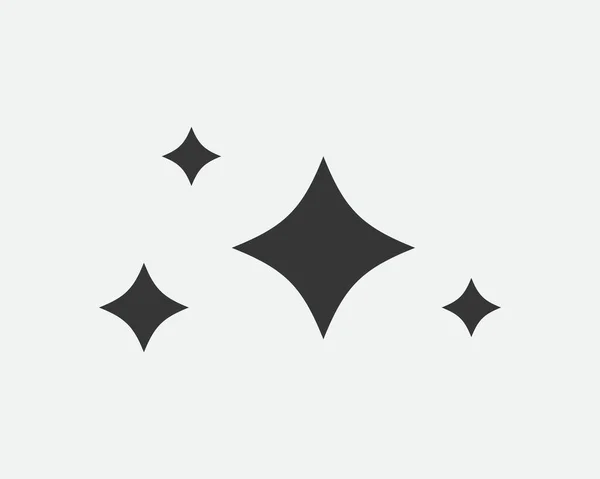 Stars Vector Icon Abstract Star Symbol Black White Galaxy Collection — Stockvektor