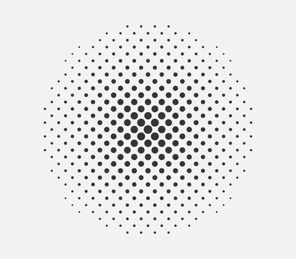 Circle Halftone Gestaltungselement Punktegetupftes Schwarzes Muster Vektor Blob Comic Stil — Stockvektor