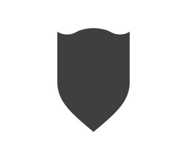 Siyah beyaz logo kalkanı. Garanti, rütbe ve muhafız sembolü. Güvenlik vektör simgesi.