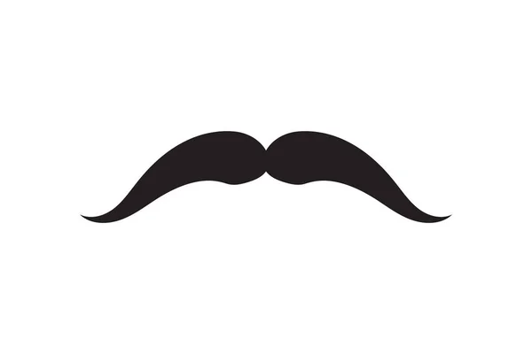 Icône Vectorielle Moustache Moustache Noire Style Rétro Rasage Coiffeur Vintage — Image vectorielle