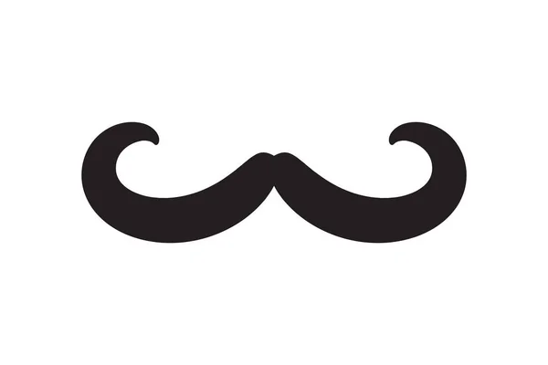 Icône Vectorielle Moustache Moustache Noire Style Rétro Rasage Coiffeur Vintage — Image vectorielle