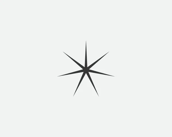 Значок Звезды Векторная Форма Абстрактный Дизайн Искрового Знака Чёрно Белый — стоковый вектор