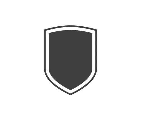 Siyah beyaz logo kalkanı. Garanti, rütbe ve muhafız sembolü. Güvenlik vektör simgesi.