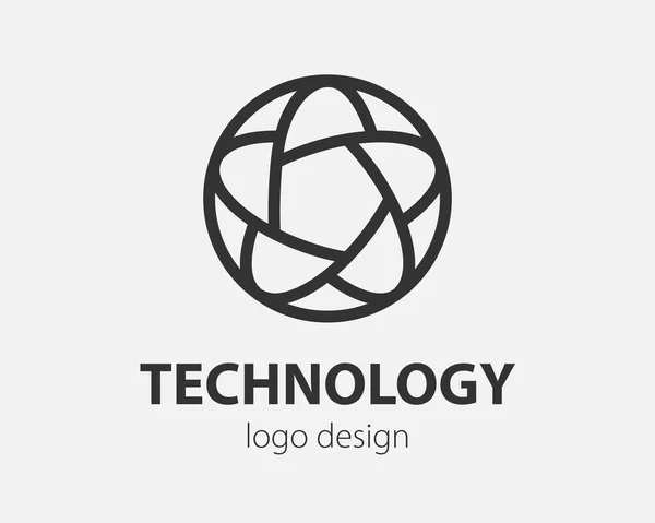 Геометрический Векторный Логотип Круге Логотип Высокого Технологического Стиля Нанотехнологий Криптовалют — стоковый вектор