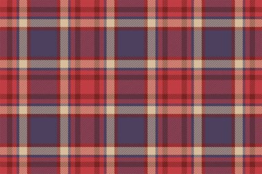 Ekoseli arka plan, kusursuz şablonu kırmızıyla kontrol et. Tekstil baskısı için vektör kumaş dokusu, ambalaj kağıdı, hediye kartı, duvar kağıdı düz tasarım.