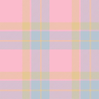 Ekose desenli pembe desenli. Kumaş dokusunu kontrol et. Vektör tekstil baskı tasarımı.