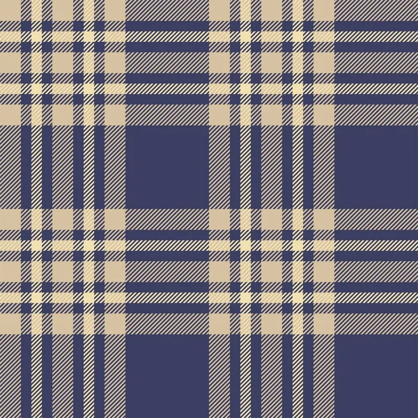 Plaid Seamless Pattern Blue Check Fabric Texture Vector Textile Print — Stock Vector