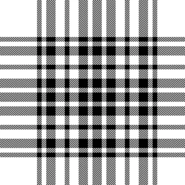 格子格子的检查图案黑色白色 无缝布质感 鞑靼纺织品印花设计 — 图库矢量图片