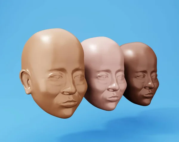 Racial Concept Diversity Different Human Face Illustration — Stock Photo, Image