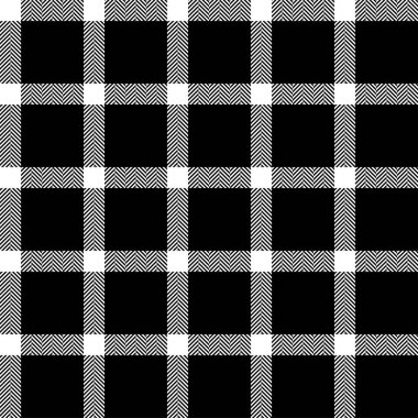 Ekose desenli siyah beyaz. Kusursuz kumaş dokusu. Tartan tekstil baskı tasarımı.
