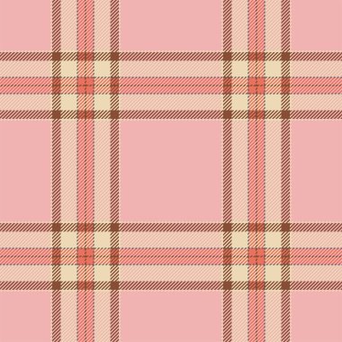 Ekose desenli pembe desenli. Kumaş dokusunu kontrol et. Vektör tekstil baskı tasarımı.