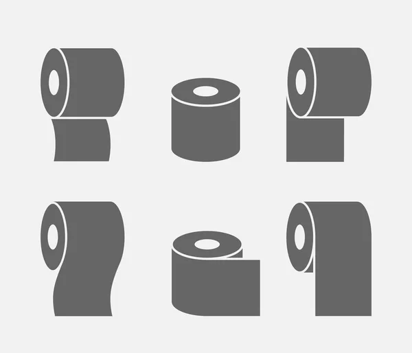 Set Van Sanitair Toiletpapier Iconen Vector Badkamer Illustratie Hygiëne Schoon — Stockvector