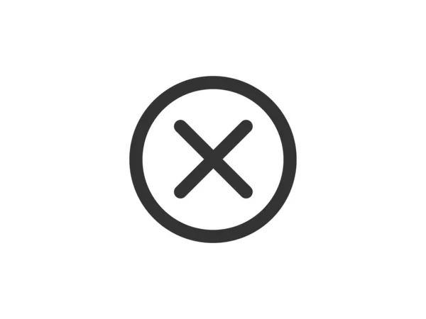Закрыть Знак Вектора Значка Отменить Дизайн Символа Кнопка Ошибки Отказа — стоковый вектор