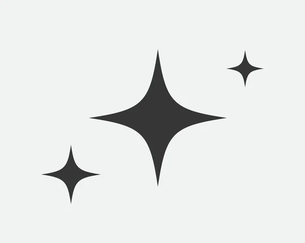 Stars Vector Icon Abstract Star Symbol Black White Galaxy Collection — Stockvektor