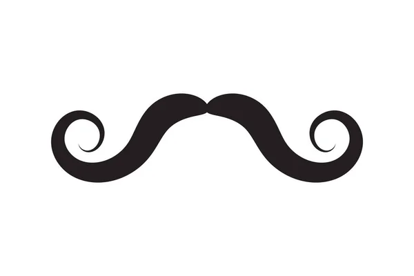 Icône Vectorielle Moustache Moustache Noire Style Rétro Rasage Coiffeur Vintage — Image vectorielle