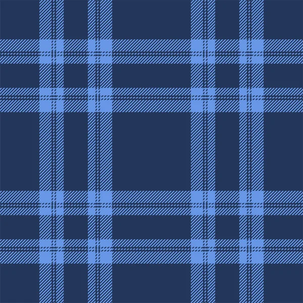 Plaid Naadloos Patroon Het Blauw Controleer Stof Textuur Ontwerp Van — Stockvector