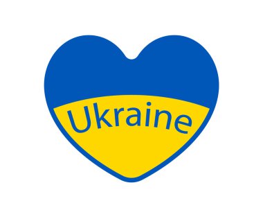 Ukrayna bayrağının mavi-sarı renklerinde Ukrayna kalbi. Özgürlük ve demokrasi aşkı.