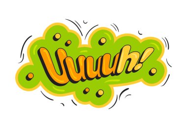 Çizgi roman stili vektör etiketi. Kabarcık etiketi, çizgi roman için kelime yazılı konuşma etiketi. Mizah balonu çizimi.