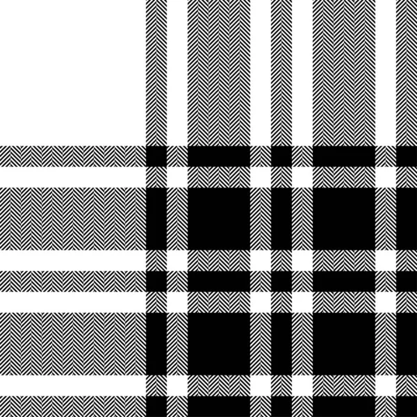 チェック柄の黒白を演奏 シームレスな生地の質感 タータン織物 Print — ストックベクタ