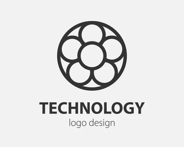 Logo Geométrico Vectorial Círculo Logotipo Estilo Alta Tecnología Para Nano — Archivo Imágenes Vectoriales