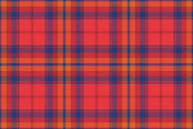 Ekoseli arka plan, kusursuz şablonu kırmızıyla kontrol et. Tekstil baskısı için vektör kumaş dokusu, ambalaj kağıdı, hediye kartı, duvar kağıdı düz tasarım.