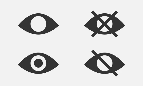 Встановити Піктограму Пароля Символ Очей Векторний Зір Ховається Від Піктограми — стоковий вектор