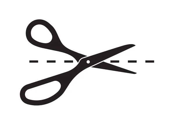 Ligne Coupe Par Icône Vectorielle Ciseaux Signe Séparation Couper Symbole — Image vectorielle