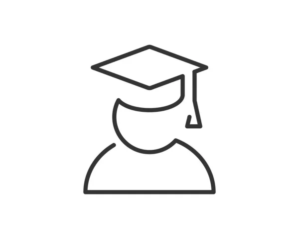 Icono Educación Ilustración Vectorial Gorra Universitaria Símbolo Del Sombrero Graduado — Vector de stock