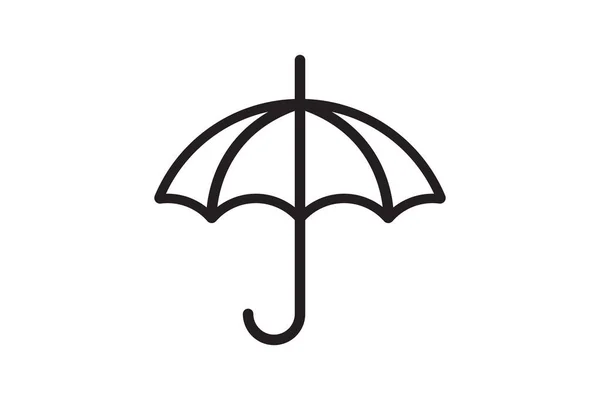 Значок Вектора Защиты Дождя Зонтиком Парасоль Дождливого Дня Защищает Символ — стоковый вектор
