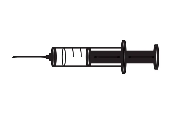 Syringe Icon Medical Health Injection Vaccine Drug Symbol Medicine Vector — Vettoriale Stock