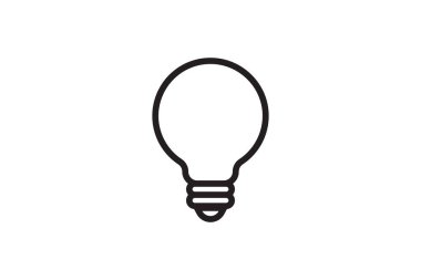 Electric light bulb icon. Electricity lamp symbol. Vector illumination sign design.
