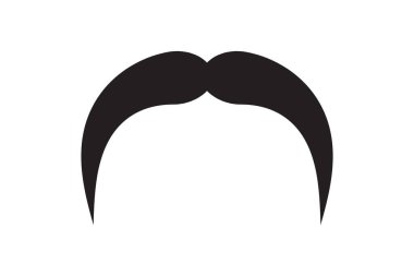 Bıyık vektör simgesi. Siyah retro tarzı bıyık. Traş ol berber, klasik erkek yüzü..