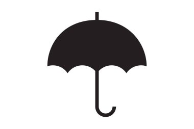 Şemsiye yağmuru koruma vektör simgesi. Yağmurlu günler için şemsiye koruma sembolü.