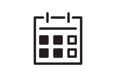 Takvim simgesi, iş hatırlatma sembolü. Ayın ve günün çizimi. Vektör zamanlama resmi.