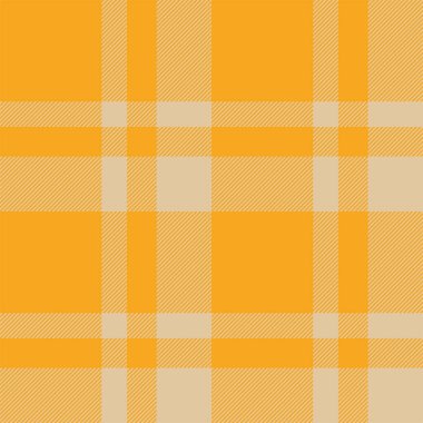 Ekose desenli turuncu. Kumaş dokusunu kontrol et. Vektör tekstil baskı tasarımı.
