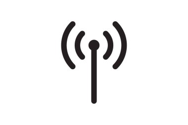 Radyo kulesi anten vektör simgesi. Kablosuz istasyon sinyali sembolü. Dalga bağlantısı iletimi.