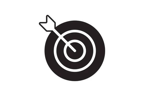 Arrow Target Icon Strategy Symbol Success Vector Illustration Black White — 스톡 벡터