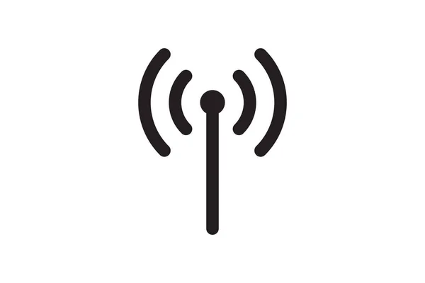 Radio Tower Antenna Vector Icon Wireless Station Signal Symbol Wave — ストックベクタ