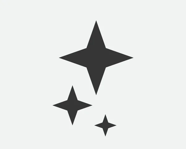 Stars Vector Icon Abstract Star Symbol Black White Galaxy Collection — Wektor stockowy