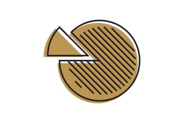 Yuvarlak grafik kesir çember şekil vektör elemanı. Geometrik diyagram bölümü simgesi. Çizelge bölme çarkı.