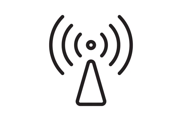 Radio Tower Antenna Vector Icon Wireless Station Signal Symbol Wave — Stock Vector