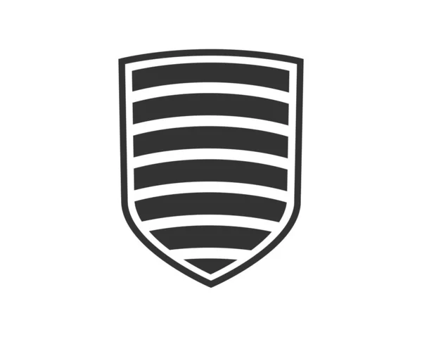 Escudo Logo Blanco Negro Garantía Insignia Símbolo Guardia Icono Vector — Vector de stock