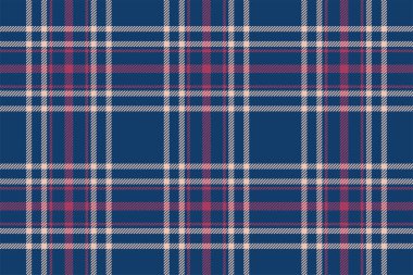 Ekose arka plan, kusursuz mavi deseni kontrol et. Tekstil baskısı için vektör kumaş dokusu, ambalaj kağıdı, hediye kartı, duvar kağıdı düz tasarım.