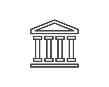 Hükümet ikon vektörü. İnşaat sembolü. Mimari dirençli tasarım. Klasik şehir simgesi.